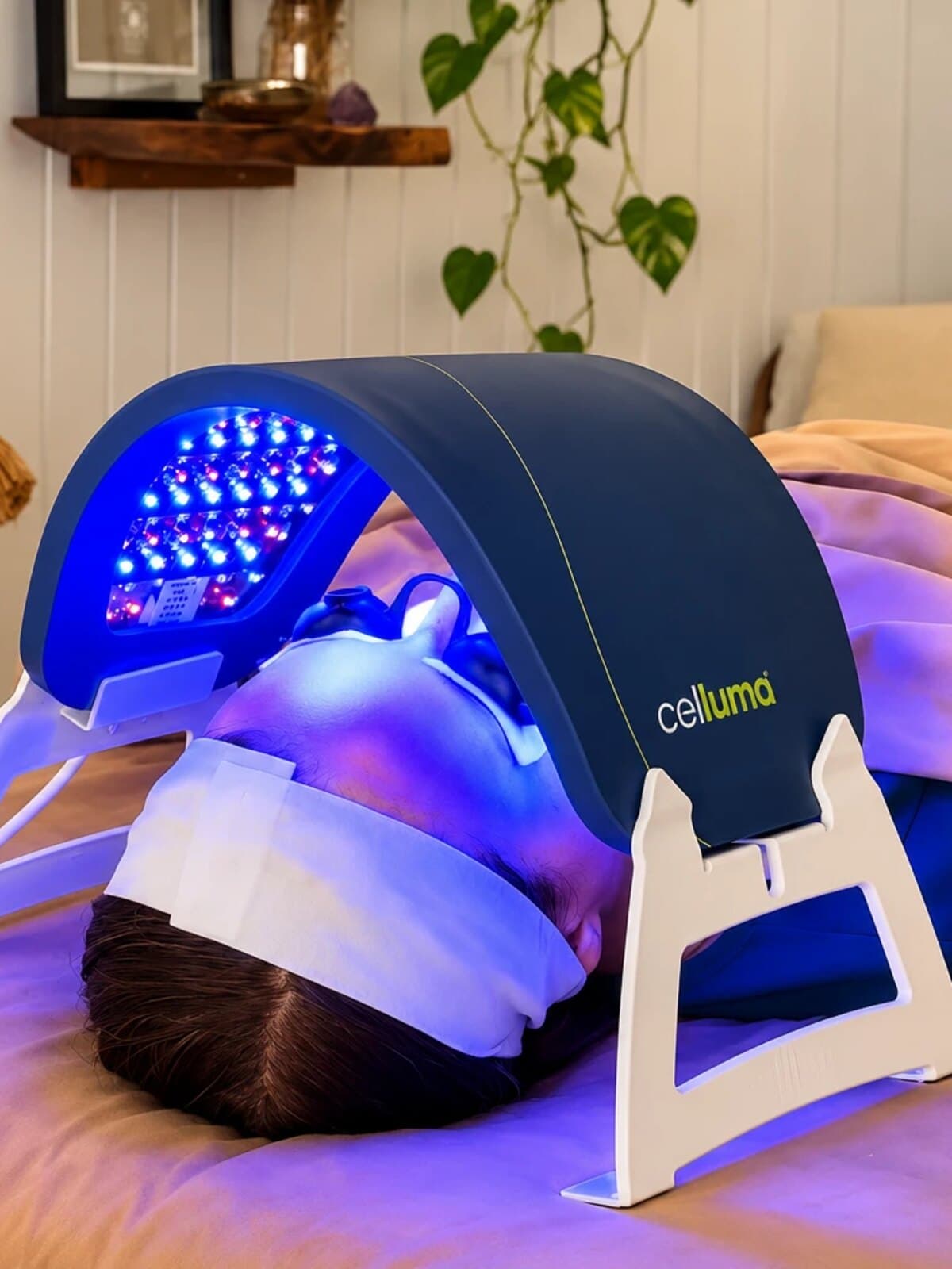 LED light therapy under the Celluma lamp